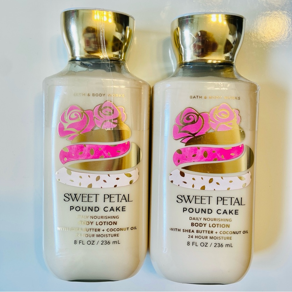 Bath & Body Works Sweet Petal Pound Cake Body Lotion Set of 2
